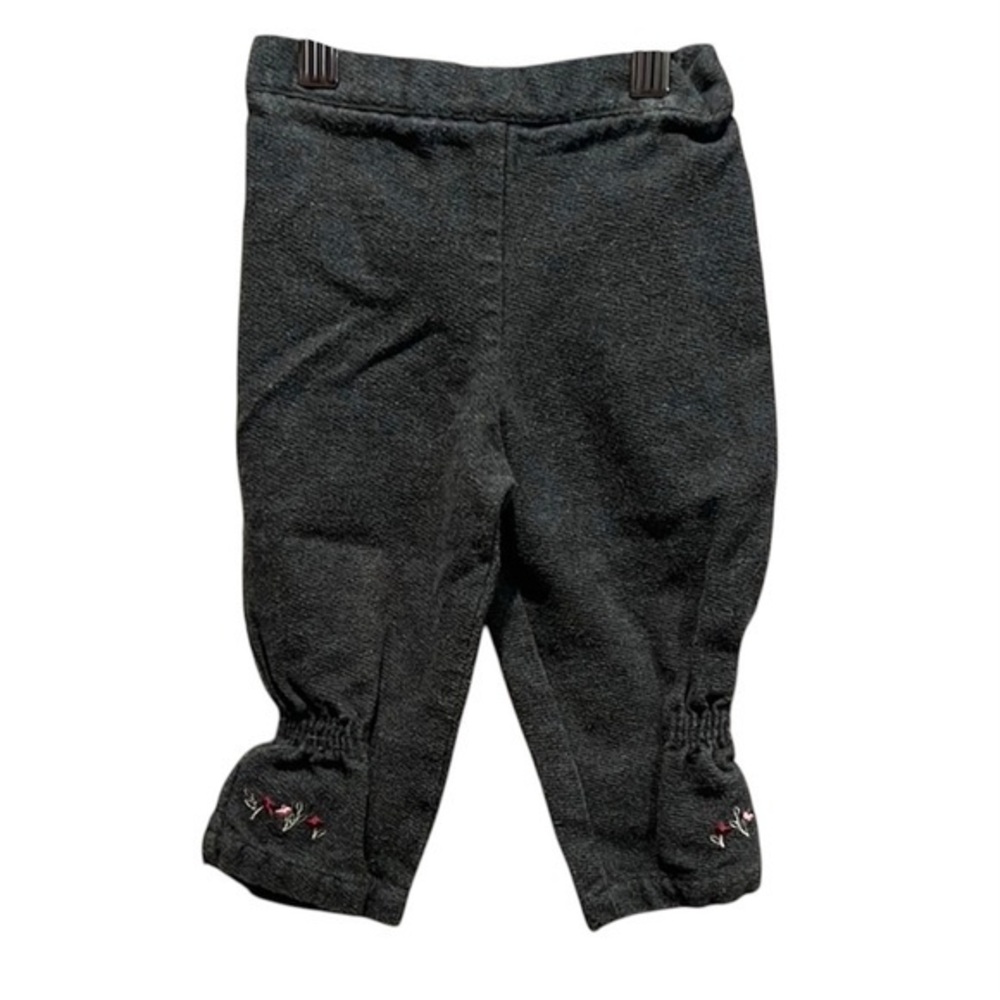 Classic Pooh Vintage Girls Embroidered Pants Gray Size 12 Months